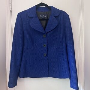 Navy / Black Three Button Suit Jacket, Size 8
